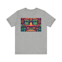 Neon Aztec Mask God Illustration Unisex T-Shirt
