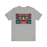 Neon Aztec Mask God Illustration Unisex T-Shirt