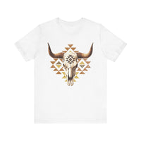 Tribal Bull Skull Earth Symbol Illustration Unisex T-Shirt