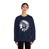 Tribal Warrior Headdress Emblem Illustration Unisex Sweatshirt