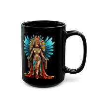 Wonder Aztec Queen Warrior Illustration Black Mug