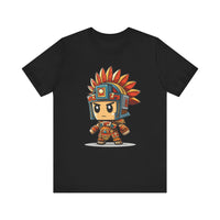 Chibi Aztec Warrior Cartoon Style Unisex T-Shirt
