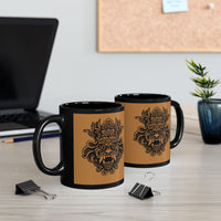 Quetzalcoatl Feathered Serpent God Black Mug