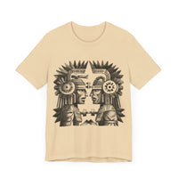 Mirrored Aztec Warriors in Glyph Style Unisex T-Shirt