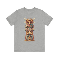 Stacked Tribal Totem Symbols Geometric Faces Unisex T-Shirt