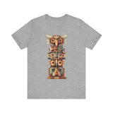 Stacked Tribal Totem Symbols Geometric Faces Unisex T-Shirt
