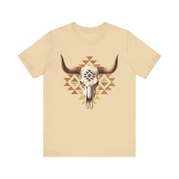 Tribal Bull Skull Earth Symbol Illustration Unisex T-Shirt