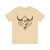 Tribal Bull Skull Earth Symbol Illustration Unisex T-Shirt