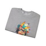Aztec Chibi Girl with Jaguar Cub Warrior Culture Unisex Sweatshirt