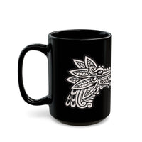 Quetzalcóatl Serpent Head Illustration Black Mug