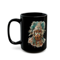 Maya Warrior Watercolor Portrait Black Mug