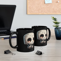 Adorable Tribal Aztec Skull Glow Black Mug