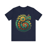 Colorful Quetzalcoatl Sun Serpent Glyph Style Unisex T-Shirt