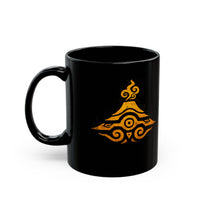 Tribal Volcano Spiral Smoke Glyph Style Black Mug