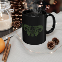 Aztec Western Bull Skull Longhorn Illustration Black Mug