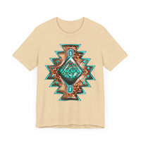 Turquoise Western Aztec Gem Illustration Unisex T-Shirt