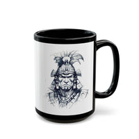 Fierce Inca Warrior Ink Illustration Black Mug