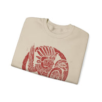 Pre-Hispanic Warrior Symbol Red Glyph Unisex Sweatshirt