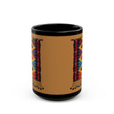 Indigenous Andean Geometric Textile Pattern Black Mug