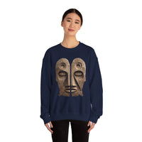 Wooden Andean Duality Totem Faces Tribal Symbol Unisex Sweatshirt