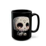 Adorable Tribal Aztec Skull Glow Black Mug