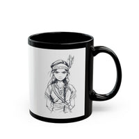 Inca Warrior Girl Bold Andean Spirit Design Black Mug