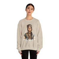 Inca Warrior Woman Watercolor Portrait and Tribal Jewelry Unisex Sweatshirt