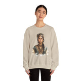 Inca Warrior Woman Watercolor Portrait and Tribal Jewelry Unisex Sweatshirt