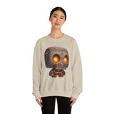 Glow-Eyed Tribal Stone Skull Unisex Sweatshirt