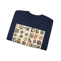 Mayan Petroglyph Stamped Texture Unisex Sweatshirt