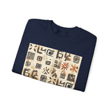 Mayan Petroglyph Stamped Texture Unisex Sweatshirt