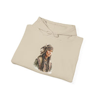Inca Warrior Woman with Feathered Headdress Watercolor Unisex Hoodie