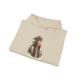 Inca Warrior Woman with Feathered Headdress Watercolor Unisex Hoodie