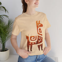 Inca Llama Rock Carving Style Unisex T-Shirt