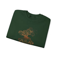 Tribal Volcano with Smoke Spirals Glyph Style Unisex Sweatshirt
