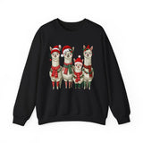 Inca Christmas Llama Family from the Andes Unisex Sweatshirt