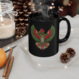Pixel Art Quetzalcoatl Retro Boss Style Black Mug