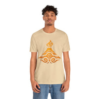 Tribal Volcano Spiral Smoke Glyph Style Unisex T-Shirt