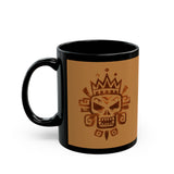 Ah Puch Mayan Skull Crown Glyph Style Black Mug