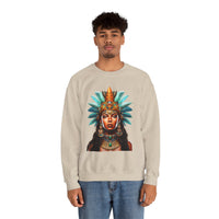 Aztec Royal Warrior Queen Portrait Illustration Unisex Sweatshirt
