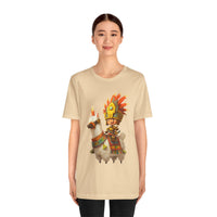 Cute Chibi Inca Warrior and Llama Cartoon Unisex T-Shirt