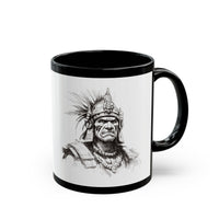 Inca Warrior Line Art Tribal Design Black Mug