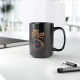 Aztec Serpent God Quetzalcoatl Modern Tribal Style Black Mug
