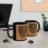 Aztec-Inspired Tlaloc God Tribe Graphic Black Mug