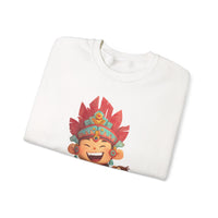 Chibi Maya Warrior and Sacred Monkey Unisex Sweatshirt