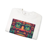 Neon Aztec Mask God Illustration Unisex Sweatshirt