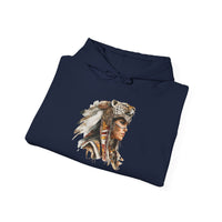 Aztec Jaguar Warrior Woman Watercolor Unisex Hoodie