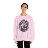 Mayan Jaguar Deity Woodcut Style Unisex Sweatshirt