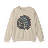 Vintage Native American Headdress Graphic Unisex Sweatshirt