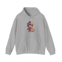 Chibi Aztec Warrior with Jaguar Cub Cartoon History Unisex Hoodie